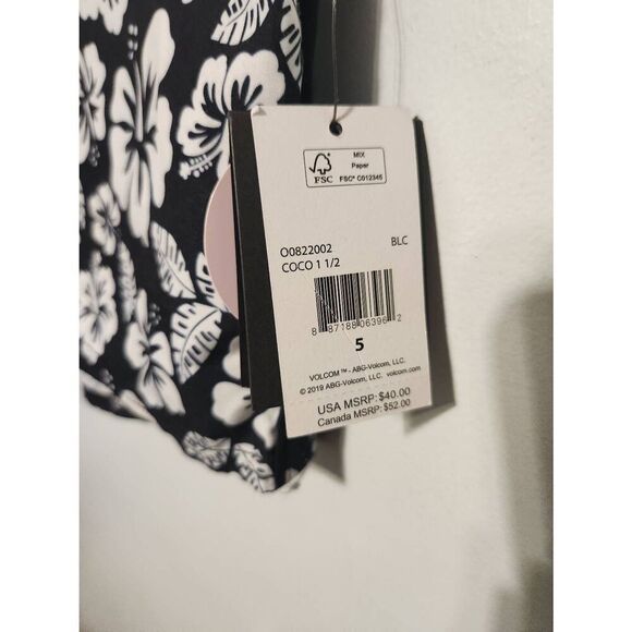 NWT Volcom Coco 1.5" Women's Boardshorts - Black Combo - New Size 5 - Picture 2 of 4